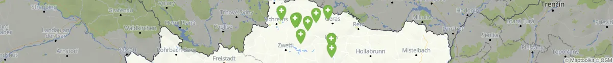 Kartenansicht für Apotheken-Notdienste in der Nähe von Raabs an der Thaya (Waidhofen an der Thaya, Niederösterreich)